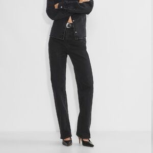 Denim Forum Aritzia The '90s Sculpt Hi-Rise Bootcut Jean Black Eyeliner Sz 28